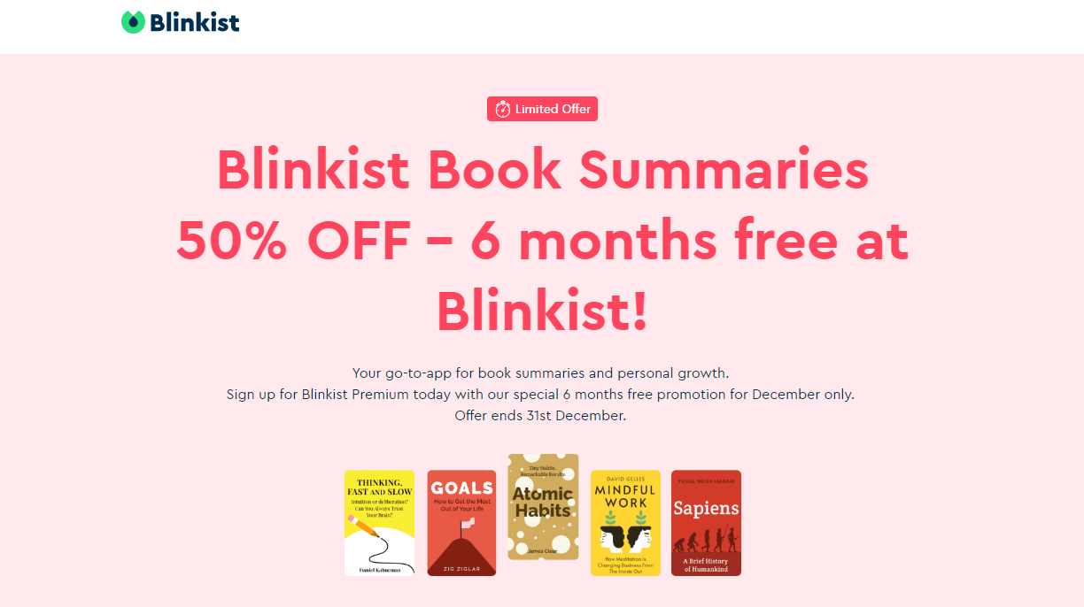 [April 24] Blinkist Discounts, -50% OFF Promo