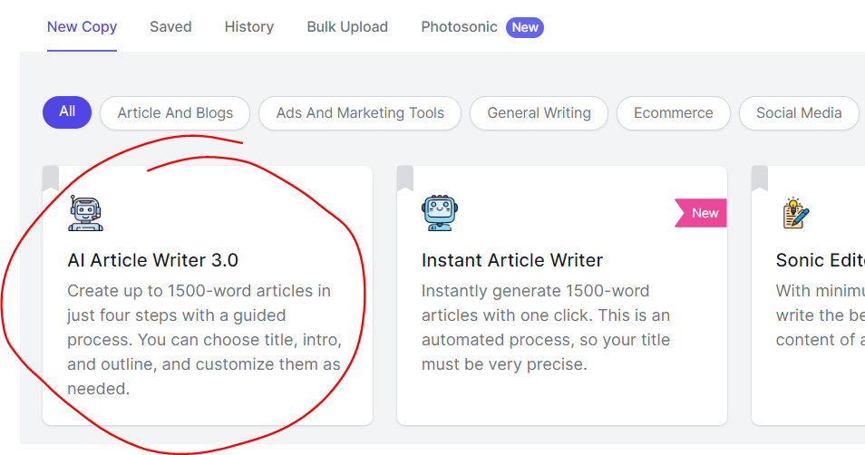 How to Use AI Article Writer Using Writesonic (Step-by-Step)