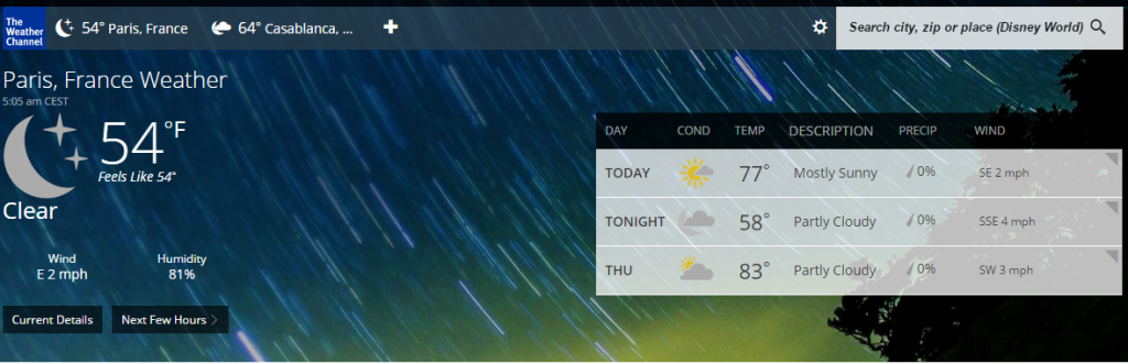 WEATHER.com - TOP 10 sites Météo