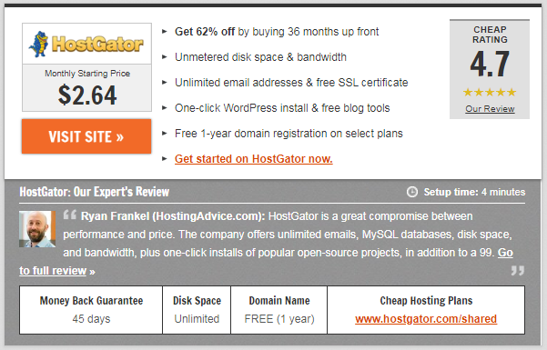 hostgator blog site start for dummies
