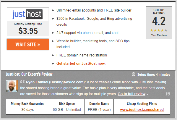justhost - Cheap Domain Name and Hosting