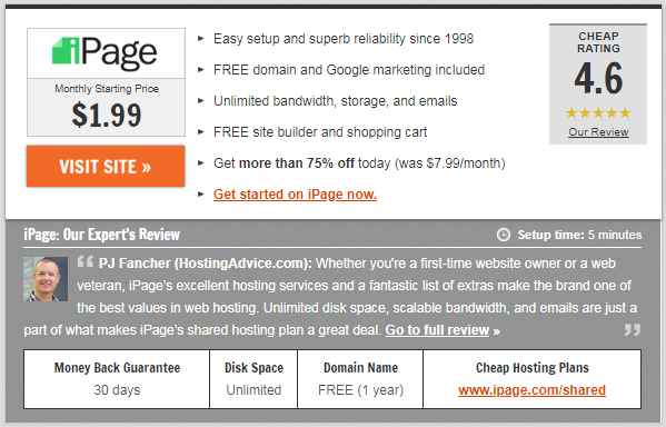 iPage hosting and domain name - How to start a blog site for dummies and beginners, step by step to make