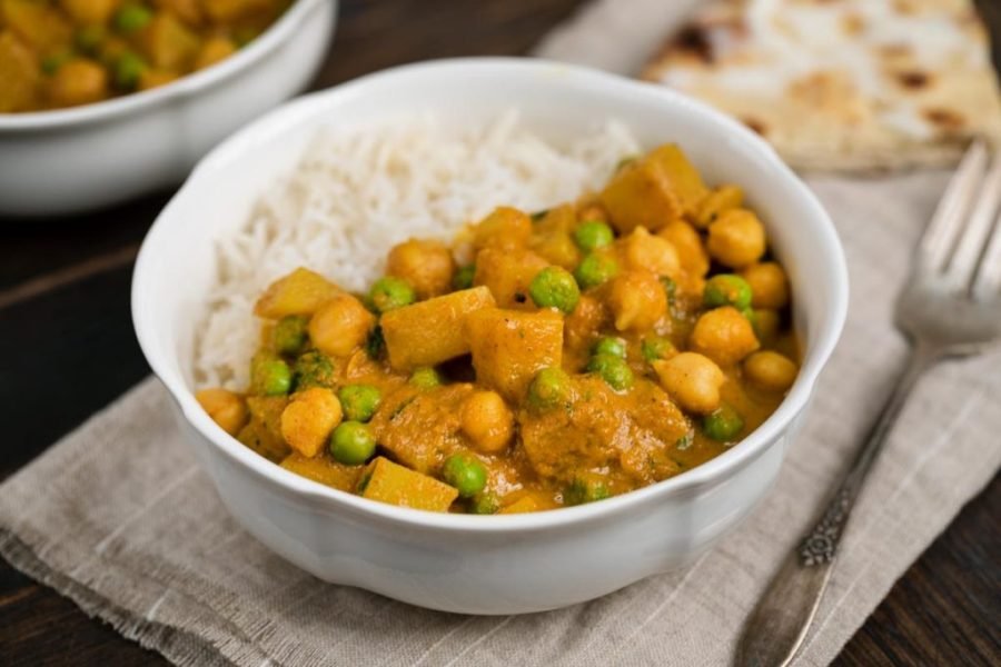 Pea Curry, Sweet Potato Chicken Combination