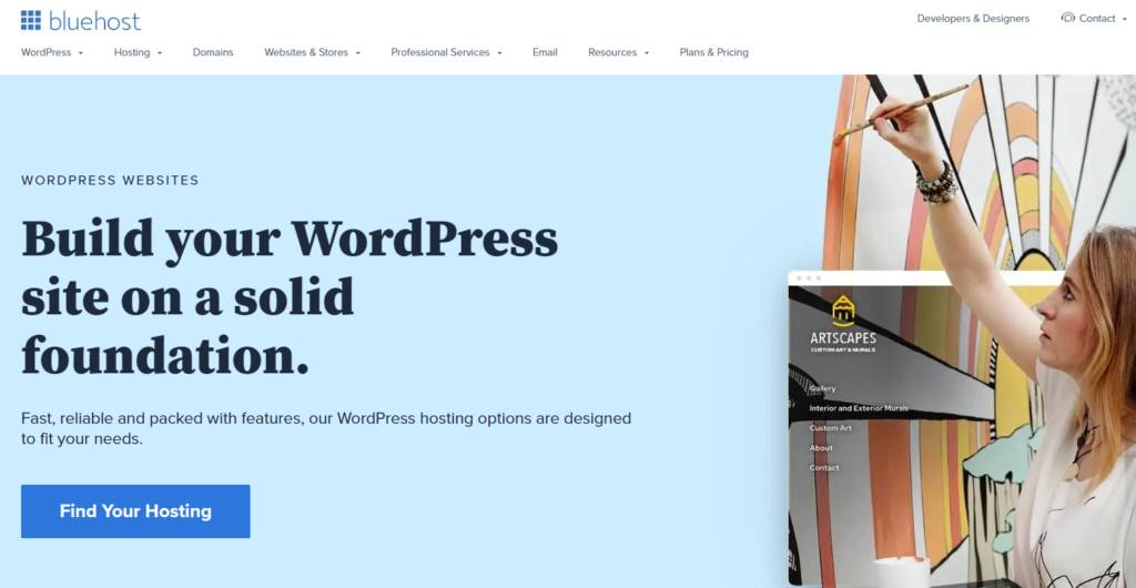 Bluehost homepage - Cheapest WordPress Hosting For Beginners List & Guide