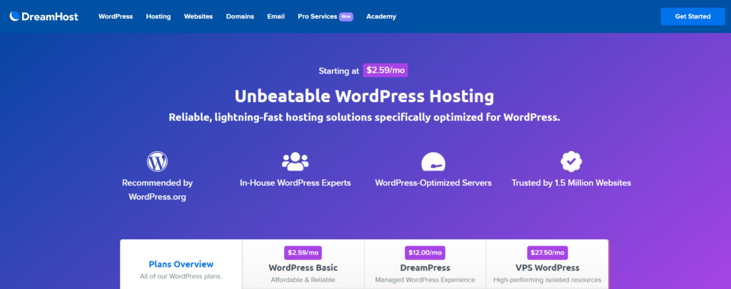 DreamHost homepage - Cheapest WordPress Hosting For Beginners List & Guide