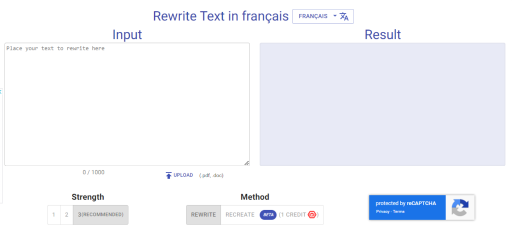 Smodin io reformulateur text screenshot