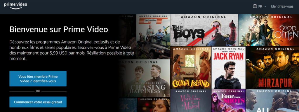 Amazon Prime Vidéo site
