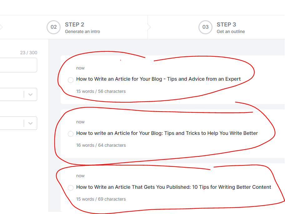 Pick one of the suggested headlines for your article