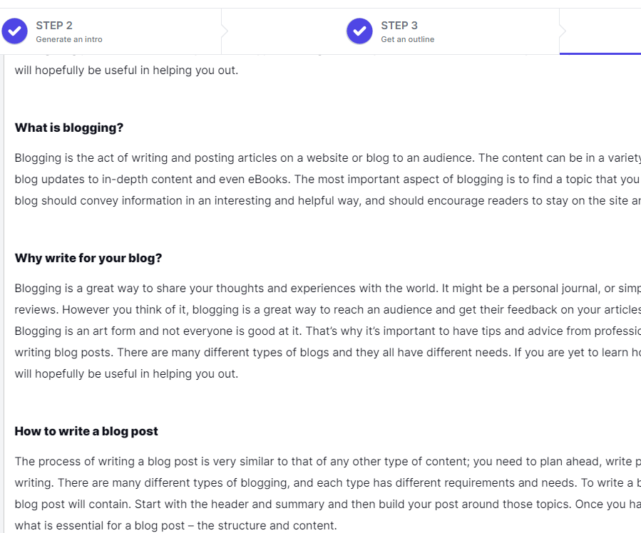 Voila, your article has been written by AI in minutes