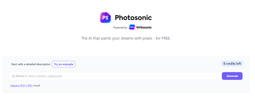 Using AI to create original artwork - Go to Photosonic