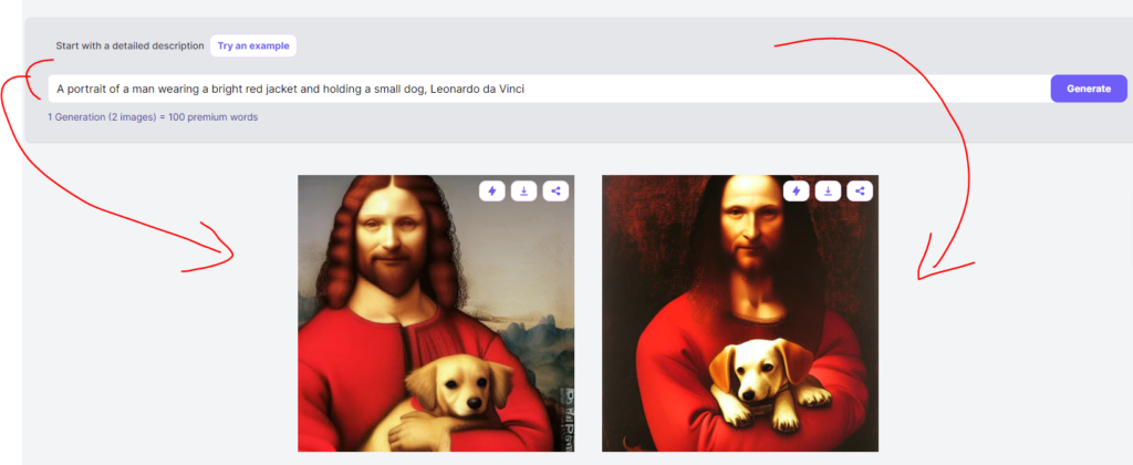 Voila, check this output art with Leonardo da Vinci's style