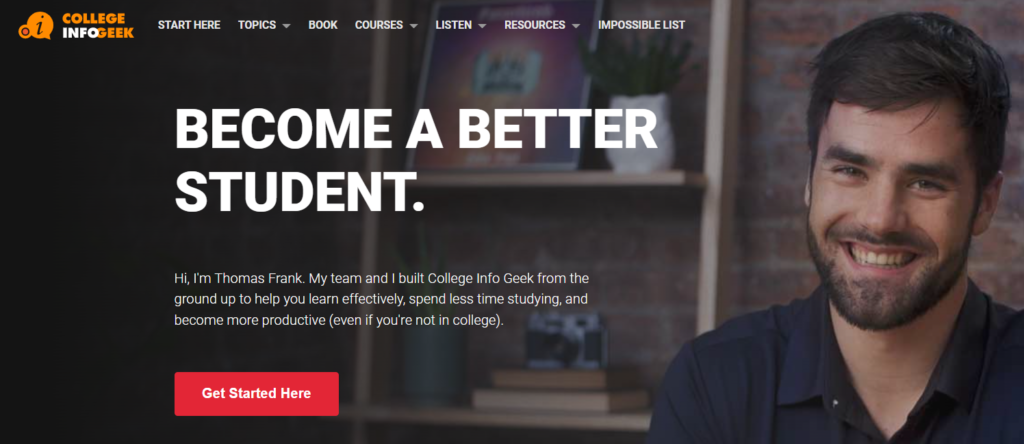 College Info Geek homepage - Personal Blog Example for Students