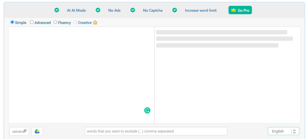 3. Prepostseo - Simple but good for paraphrasing multiple languages 