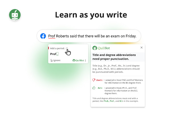 Check sentences as you write