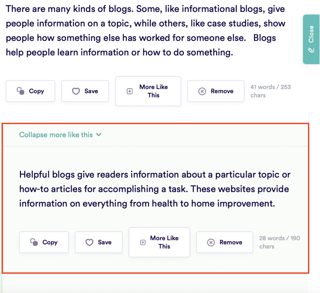 3. Copy.ai Synonym Sentence AI Tool