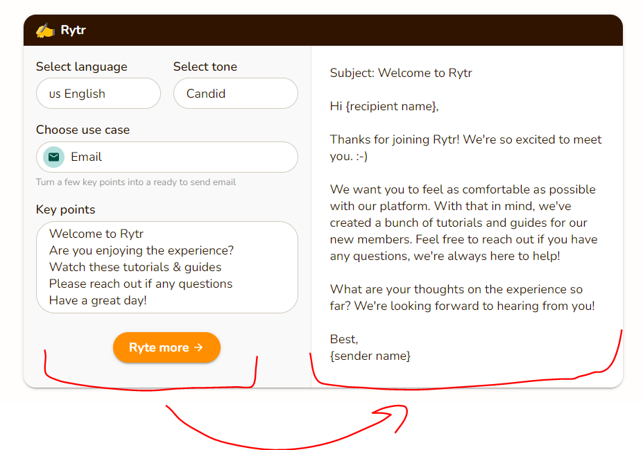 Bonus: Rytr - Ai email writing generator
