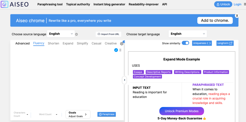 3. AISEO's Sentences Generator