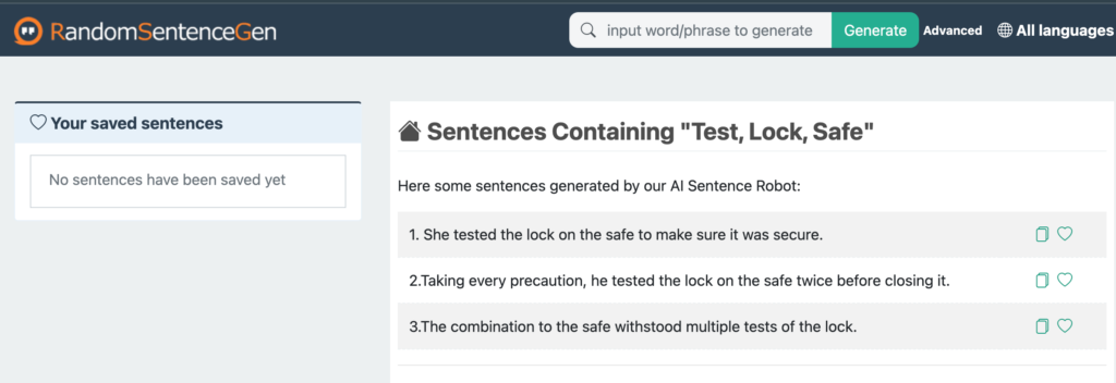 Random Sentence Generator for Creative Writing