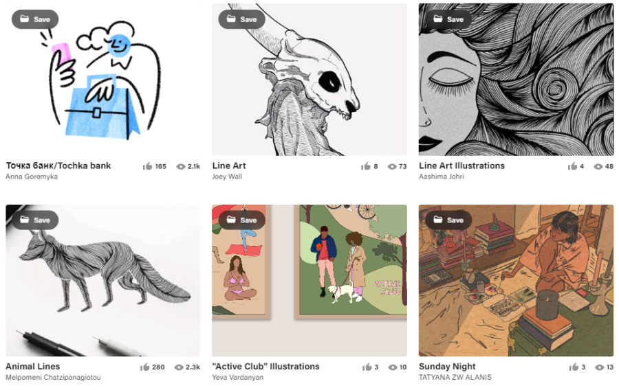 6. Line Art Illustrations - Illustration Trend