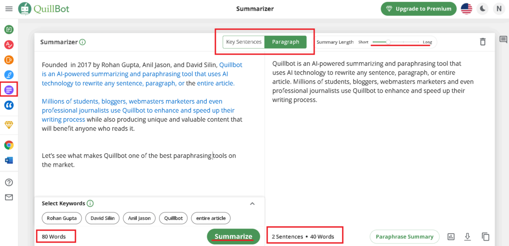 Using quillbot as generator to shorten my essay - screenshot