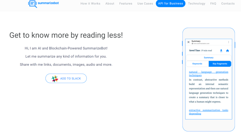 2. SummarizeBot for shorter essays