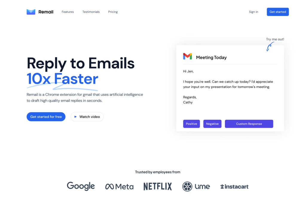 Remail AI - Email Replies Writing Generator