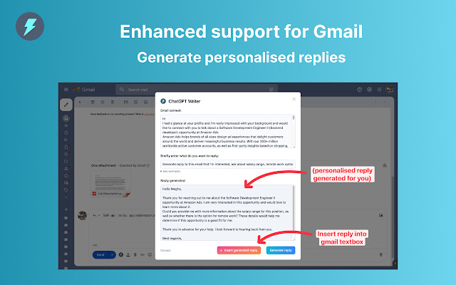 1. ChatGPT Writer extension