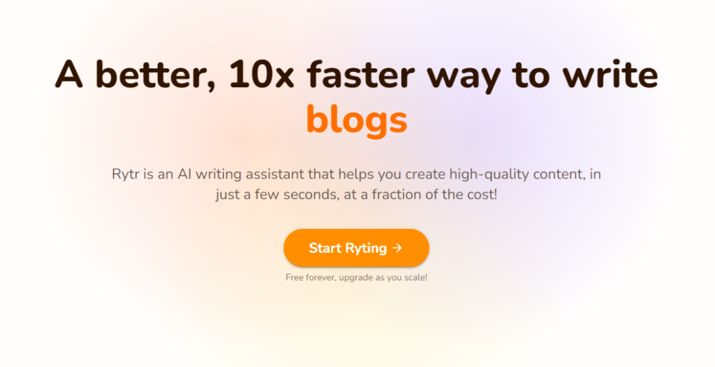 2. Rytr essay writing generator