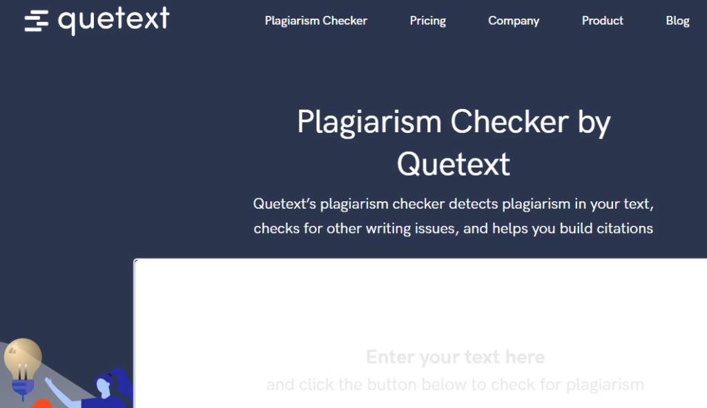 1. Quetext plagiarism checker