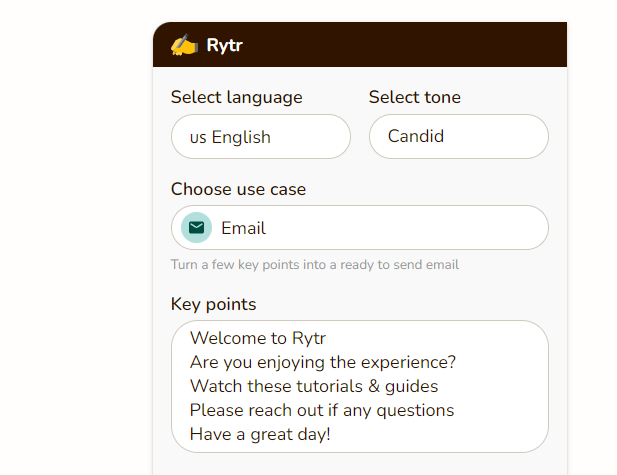 1. Rytr's AI Email Writer