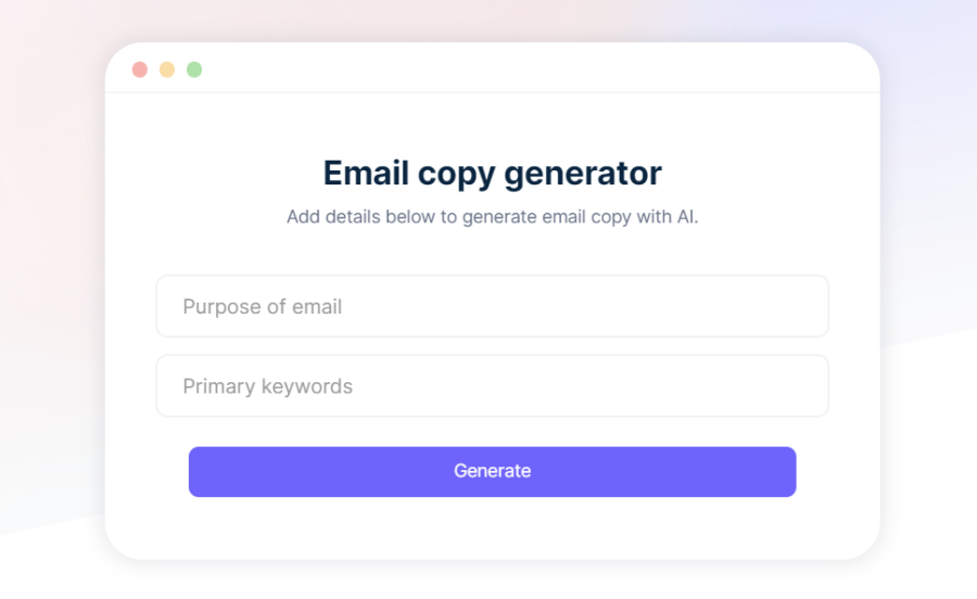 5. Hypotenuse's Email Copy Generator
