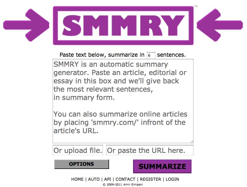 Smmry: simple summary generator - screenshot