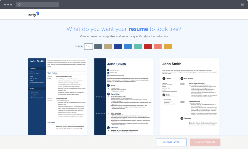 2. Zety - AI Resume & Cover Letter Tools