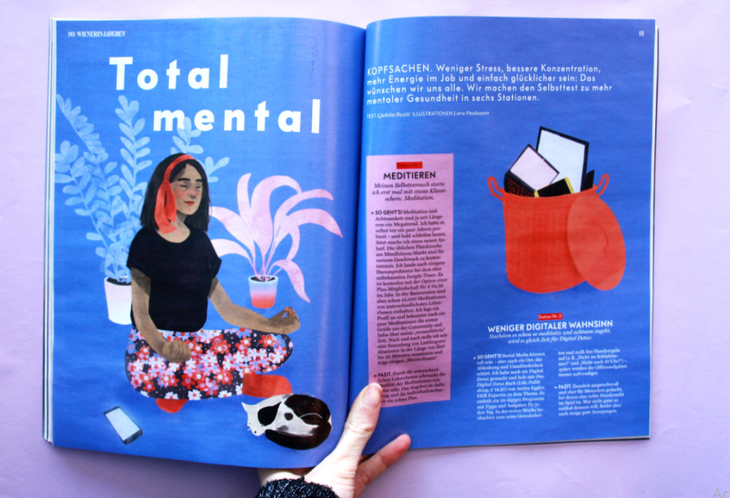 Textured Illustrations Project Example 1Project Gallery - Wienerin MagazinArtist - Lara Paulussen