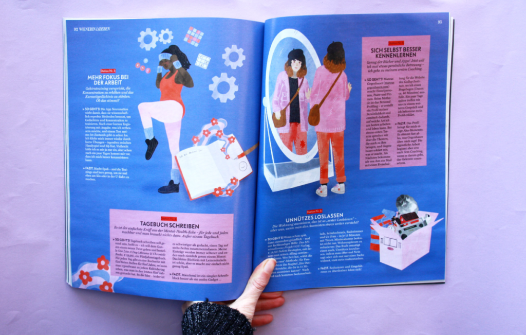 Textured Illustrations Project Example 2Project Gallery - Wienerin MagazinArtist - Lara Paulussen