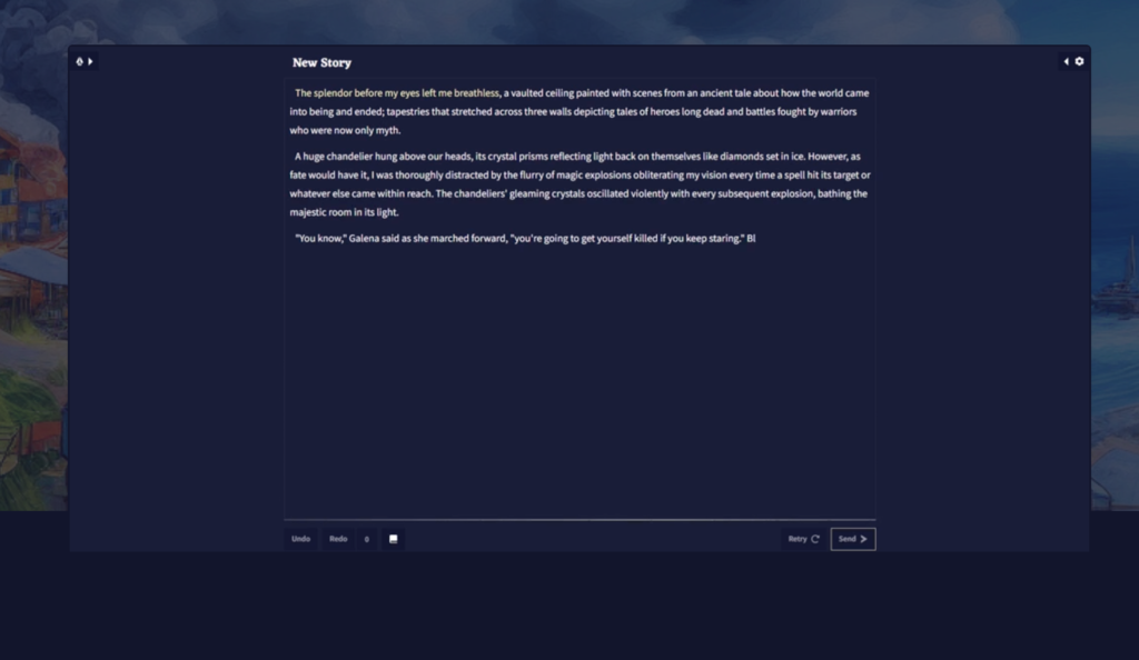 2nd generator: Creative Story Teller By NovelAI