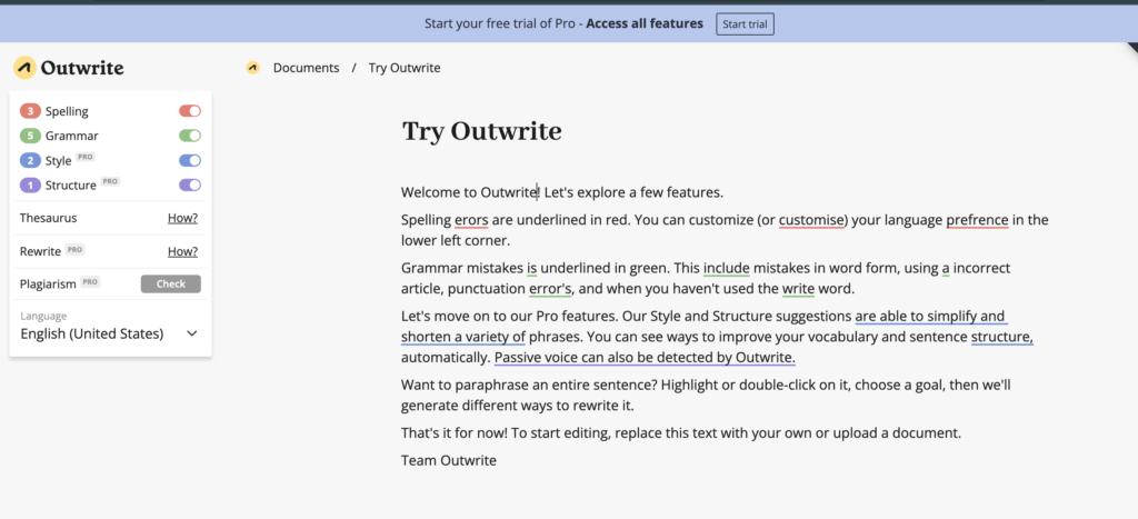 Sentence shortener by outwrite