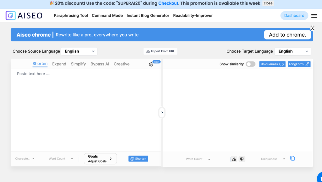long to short sentence converter by AISEO