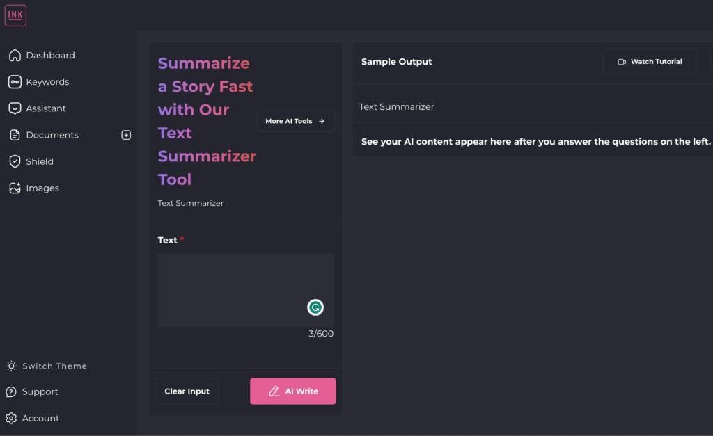 Text Summarizer By Inkforall 