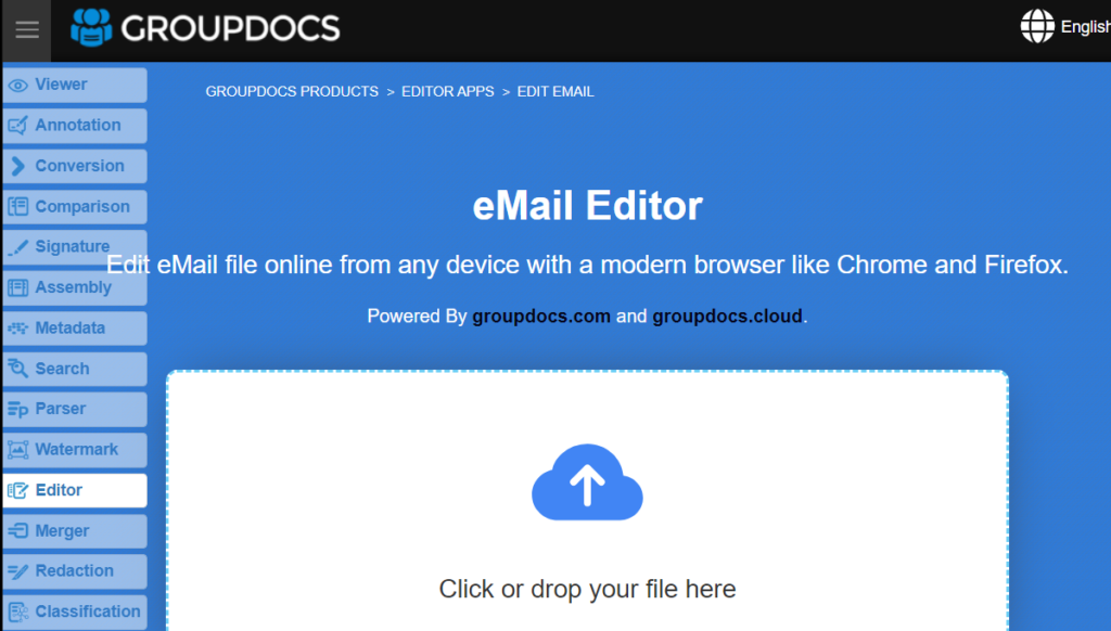5. GroupDocs's Online eMail Editor (overview)