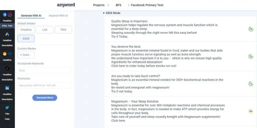 AI Writer By Anyword