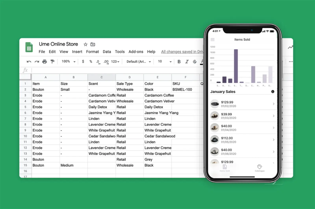 Glide spreadsheet to app builder