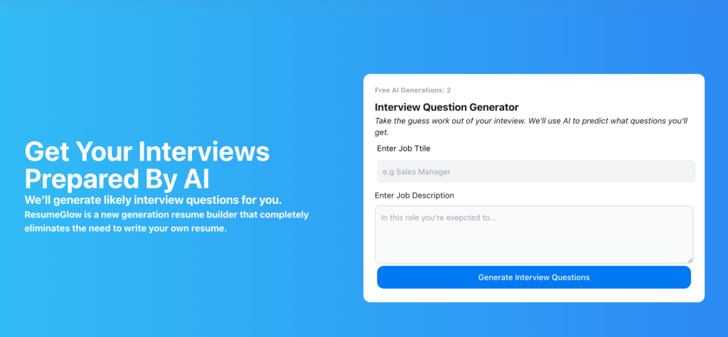 Resume Glow For Maximum Preparation. screenshot of the tool,