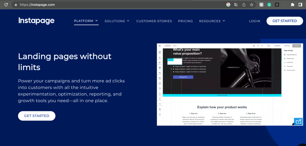 Instapage: Landing pages without limits