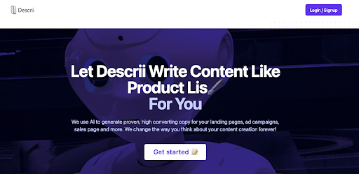 Descrii for easy product description writing