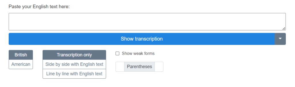 toPhonetics phonetic transcription generator