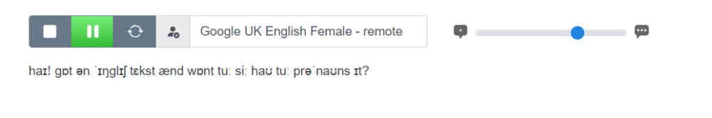 toPhonetics example of UK english phonetic transcription