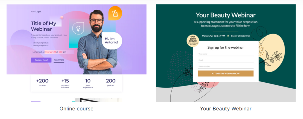 Landingi landing page examples