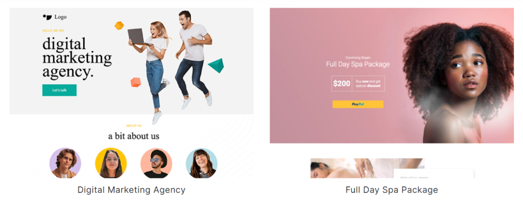 Landingi landing page examples