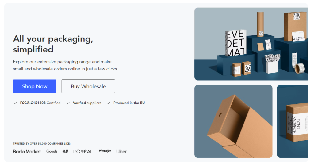 Packhelp hompage: one of best packaging design softwares